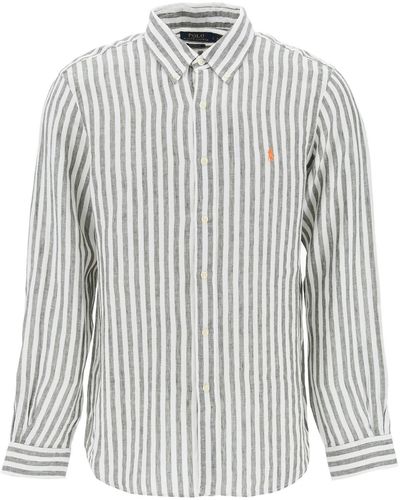 Polo Ralph Lauren Striped Custom Fit Shirt - White