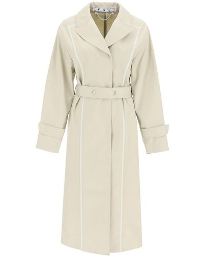 Off-White c/o Virgil Abloh Organic Cotton Trench Coat - Natural