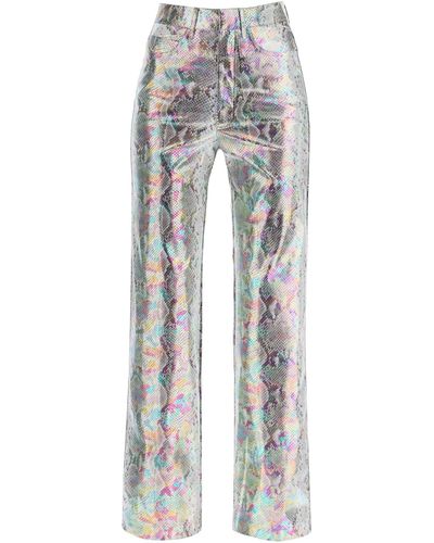 ROTATE BIRGER CHRISTENSEN Rotate 'rotie' Snake-embossed Trousers - Grey