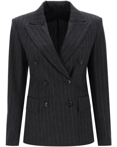 Max Mara Ofride Pinstripe Jersey Blazer - Black