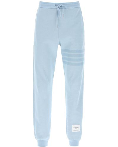 Thom Browne 4 Bar Sweatpants In Cotton Knit - Blue