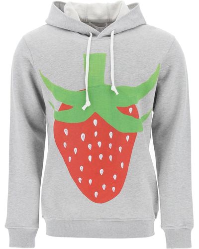 Comme des Garçons Strawberry Printed Hoodie - Grey