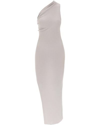 Rick Owens Knitted One-Shoulder Dress - White