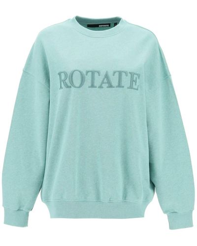 ROTATE BIRGER CHRISTENSEN Organic Cotton Crewneck Sweatshirt - Blue