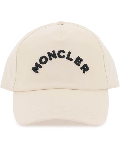 Moncler Baseball Cap With Logo Patch - Natural
