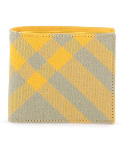 Burberry Checked Wallet - Yellow