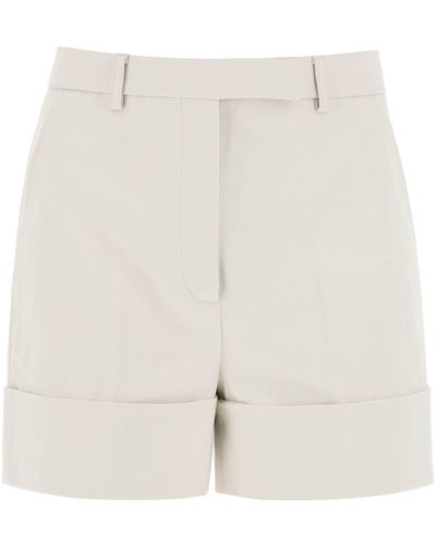 Thom Browne Shorts In Cotton Gabardine - White