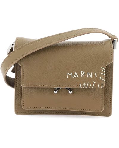 Marni Mini Soft Trunk Shoulder Bag - Brown
