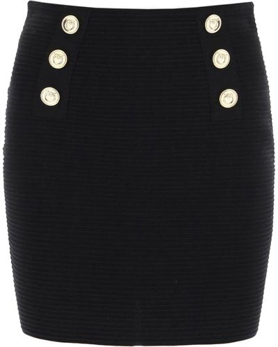 Pinko Cipresso Mini Skirt With Love Birds Buttons - Black