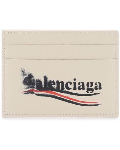 Balenciaga "political Stencil Cash Card Holder With - White