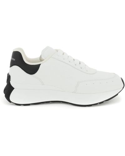 Alexander McQueen Sprint Runner Logo-embossed Leather Low-top Sneakers - White