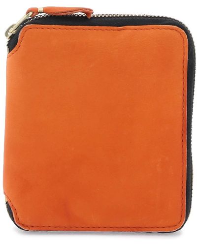 Comme des Garçons Comme Des Garcons Wallet Washed Leather Zip-around Wallet - Orange