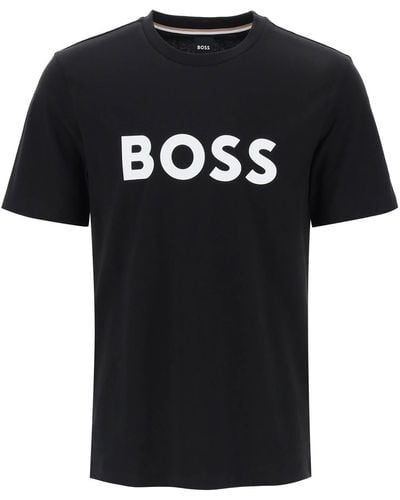 BOSS T-shirt Tiburt 354 stampa logo - Nero