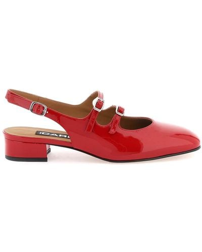CAREL PARIS Patent Leather Slingback Mary Jane - Red