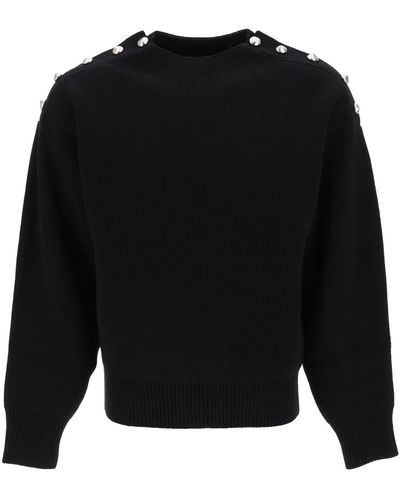 Ferragamo Metal Button Sweater - Black