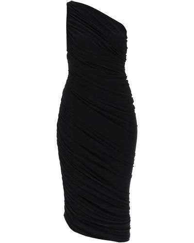 Norma Kamali Diana One-shoulder Stretch-woven Maxi Dress - Black