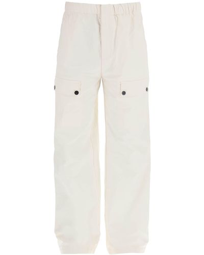 Ferragamo Linen Coated Pants For Men - White