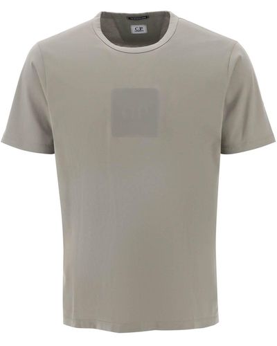 C.P. Company Mercerized Cotton T-shirt With Logo Badge - Grey