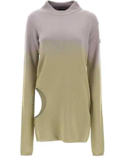 Moncler Maglia In Cashmere Subhuman Con Cut Out - Verde