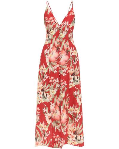 Zimmermann Lexi Floral Slip Dress - Red