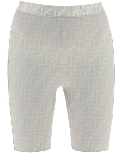 Fendi Ff Monogram Lycra Biker Shorts - Gray