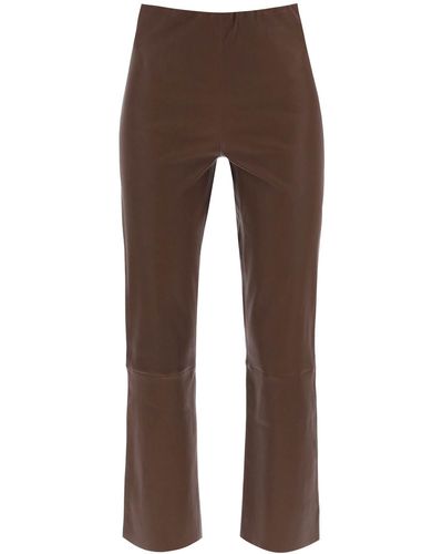 By Malene Birger Florentina Leather Trousers - Brown