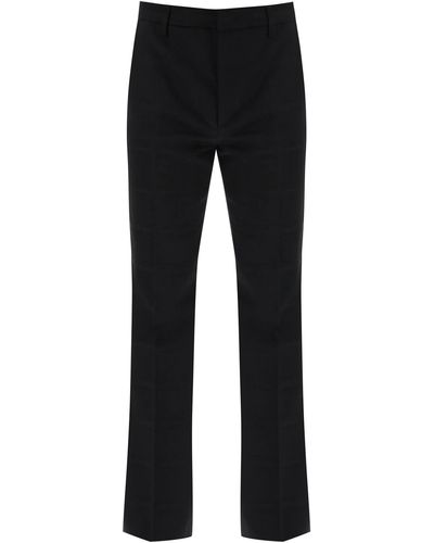 Etro Flared Trousers In Virgin Wool - Black