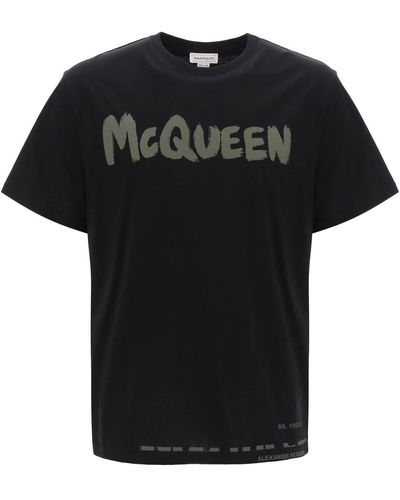 Alexander McQueen Mcqueen Graffiti T-Shirt - Black