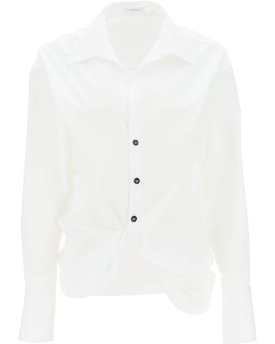 Ferragamo Shirt With Draped Hem - White