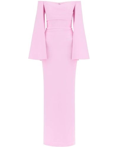 Solace London Maxi Dress Eliana With Flared - Pink