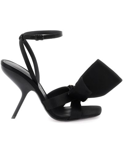 Ferragamo Sandals With Asymmetric Bow - Black