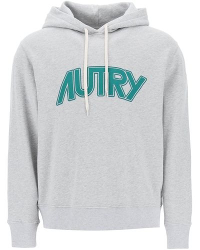 Autry Hoodie With Maxi Logo Print - Gray