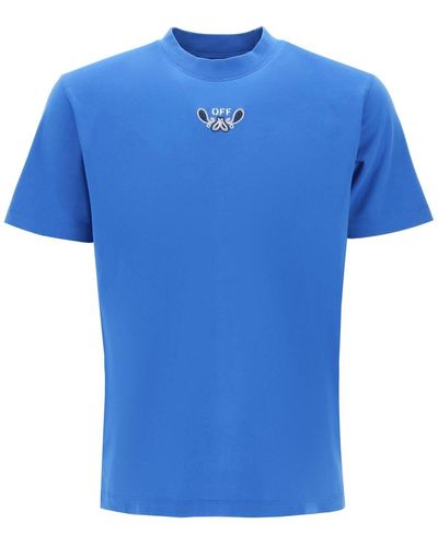 Off-White c/o Virgil Abloh Off- "Arrow Bandana Pattern T-Shirt - Blue