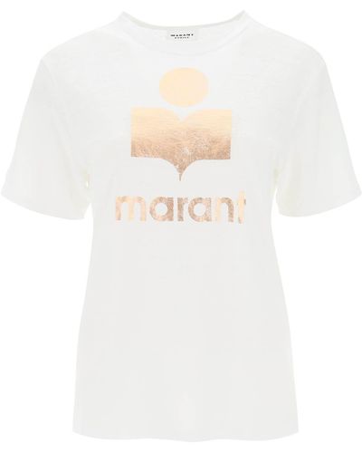 Isabel Marant Isabel Marant Etoile Zewel T-shirt With Metallic Logo Print - White