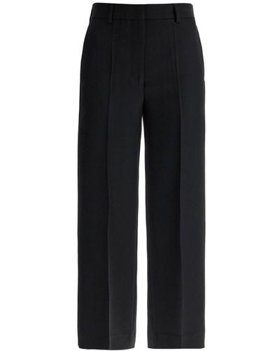 Totême Cropped Wool Blend Pants - Black