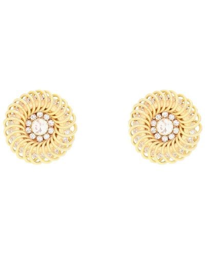 Alessandra Rich SPIRAL EARRINGS WITH CRYSTALS - Metallizzato