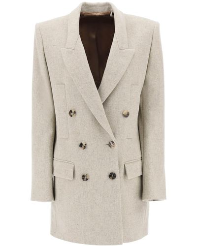 Isabel Marant Floyd Wool Crepe Blazer - Neutro