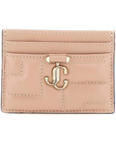 Jimmy Choo Quilted Nappa Leather Card Holder - Natural