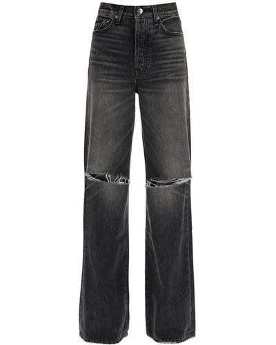 Amiri Ripped Jeans With Wide Leg - Black
