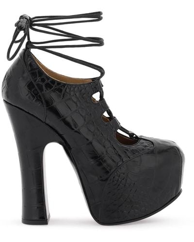 Vivienne Westwood 'Elevated Ghillie' Platform Court Shoes - Black