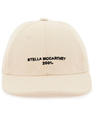 Stella McCartney Baseball Cap With Embroidery - Natural