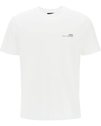 A.P.C. Item T Shirt With Logo Print - White