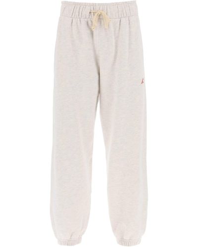 Autry Melange Sweatpants With Logo Patch - White