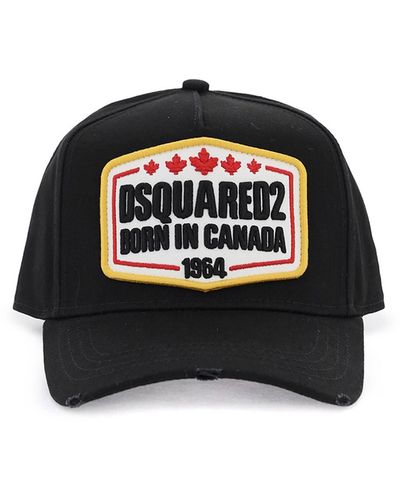 DSquared² Baseball Cap With Logo Patch - Black