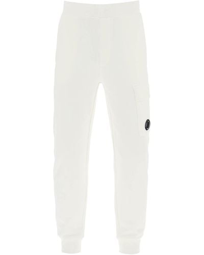 C.P. Company Cp Company Diagonal Raised Fleece Sweatpants - White