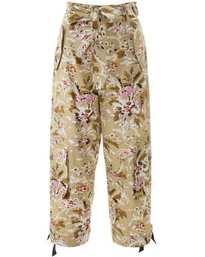 Colville Floral Cargo Pants - Natural
