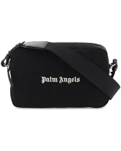 Palm Angels Embroidered Logo Camera Bag With - Black