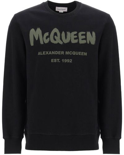 Alexander McQueen Mcqueen Graffiti Sweatshirt - Black