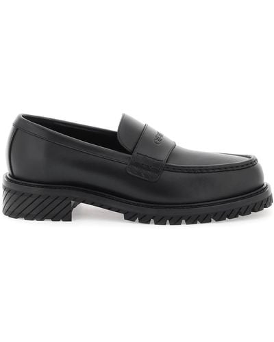 Off-White c/o Virgil Abloh Off- Leather Loafers For - Black
