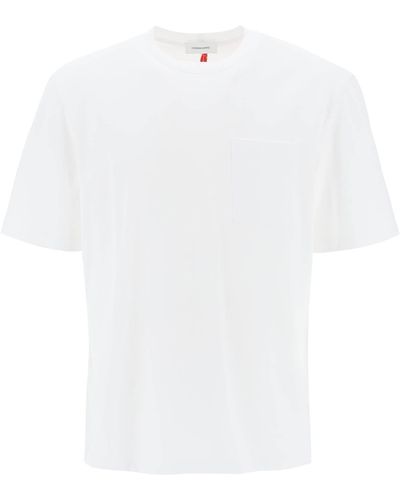 Ferragamo T-shirt With Contrasting Inlay - White